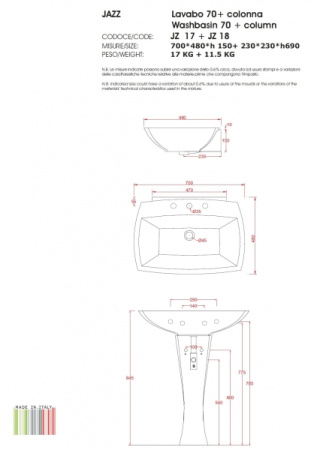 Колонна ArtCeram Jazz JZ18V03.00 (JZC003 03;00)