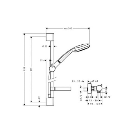 Душевой гарнитур Hansgrohe Croma 27033000