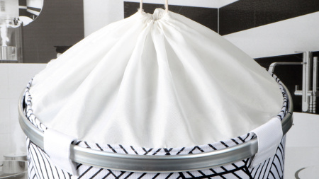 Корзина для белья FIXSEN SMART STYLE на завязках белая FX-1033B