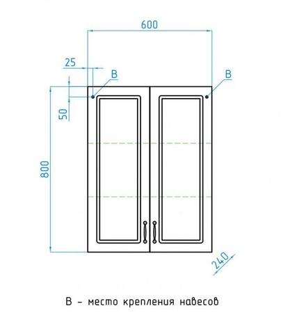 Шкаф подвесной Style Line Олеандр-2 60  ЛС-00000407 бежевый
