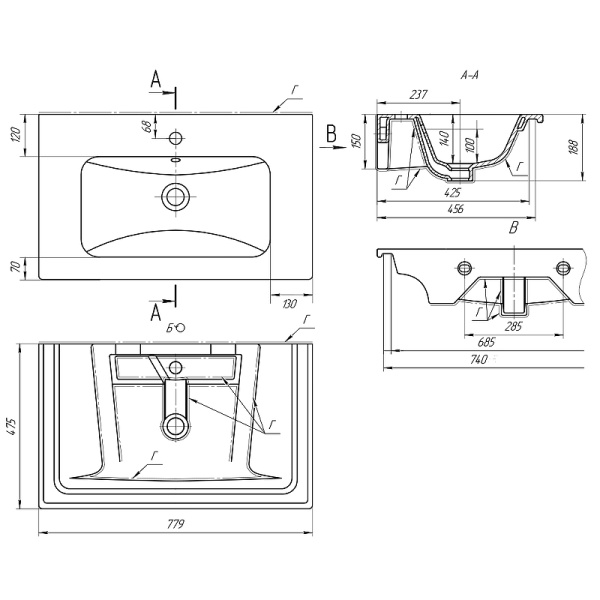 Раковина Art&Max Эйфория-80 640177