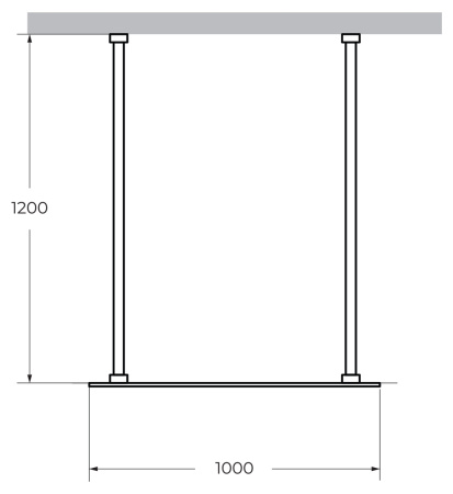 Душевая перегородка 100 см CEZARES LIBERTA LIBERTA-L-2-100-120-GR-Cr