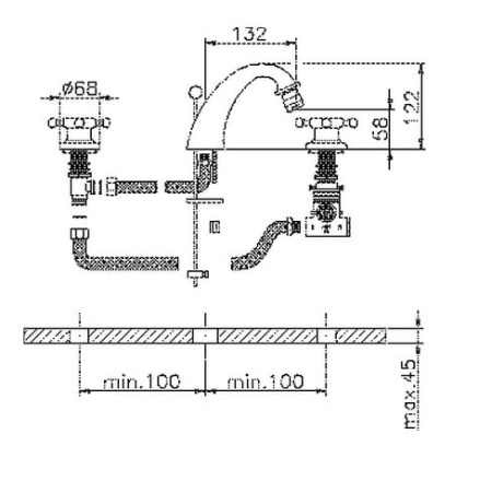 Смеситель для биде Huber Victorian VT00122021