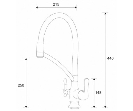 Кухонный смеситель Zorg Sanitary ZR 346-8 YF