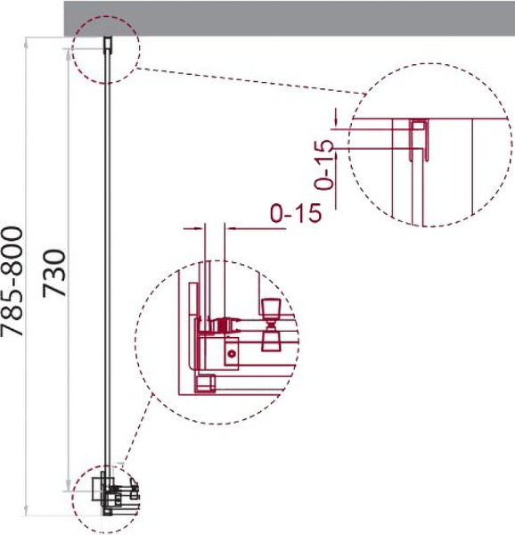 Боковая панель (80х195) BelBagno ACQUA-80-FIX-C-Cr