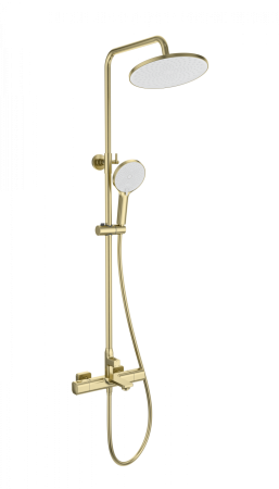 Душевая система с термостатом WONZON & WOGHAND SOLID, брашированное золото WW-C3011-A- BG