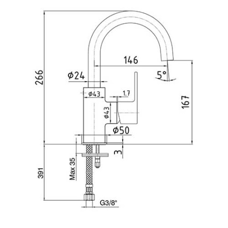 Смеситель для раковины Eca Nita 102188036EX