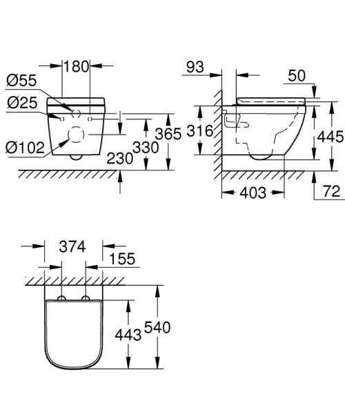 Унитаз подвесной GROHE Euro Ceramic 39703 000 (39703000) микролифт