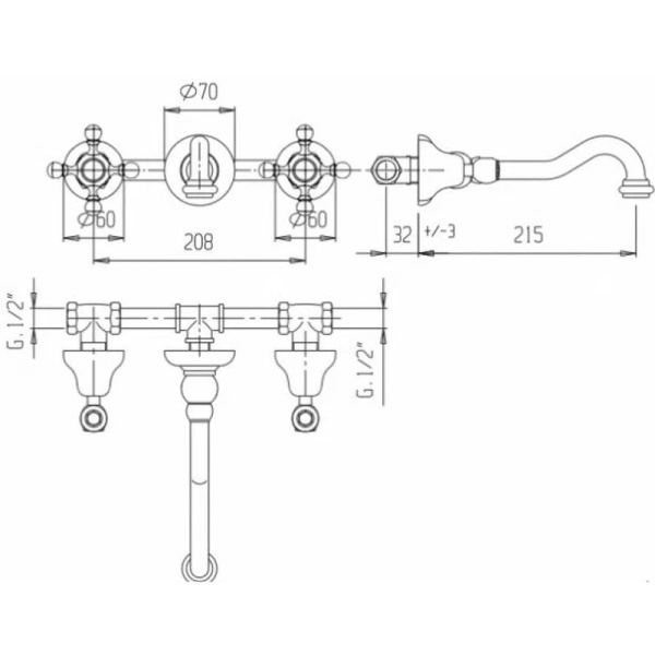 Смеситель для раковины Cezares Lord LORD-BLS1-02