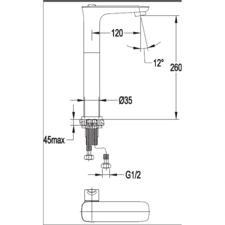 Смеситель для раковины Cezares Tesoro TESORO-F-LC-01-W0