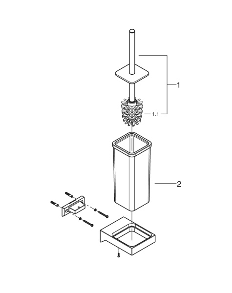 Tуалетный ершик в комплекте Grohe Selection Cube 40857 000 (40857000) хром 
