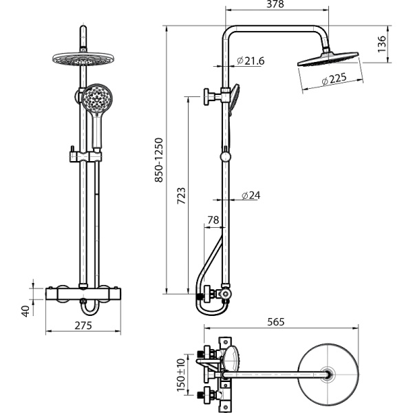 Душевая система Koller Pool Round RNST002