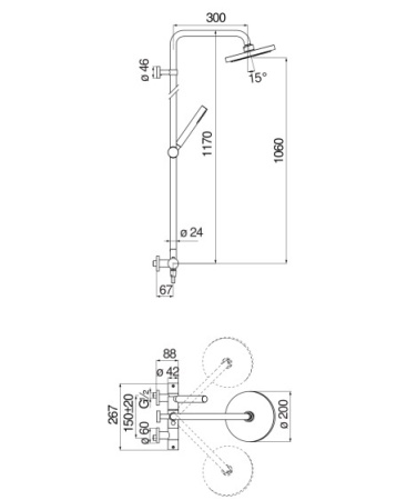 Душевая система Nobili Velis VE125030/30CR