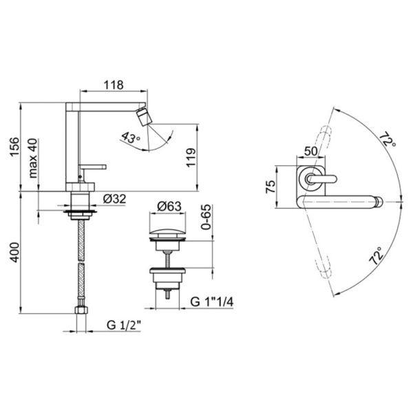 Смеситель для биде Webert Living LV840102015, хром Смеситель для биде Webert Living LV840102015, хром