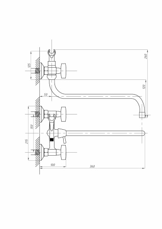 Смеситель для ванны ПСМ-Профсан  СТАНДАРТ-А PSM-157-80