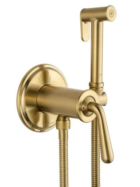 Смеситель с гигиеническим душем встраиваемый WONZON & WOGHAND STEAM, брашированное золото WW-88829008-BG Смеситель с гигиеническим душем встраиваемый WONZON & WOGHAND STEAM, брашированное золото WW-88829008-BG