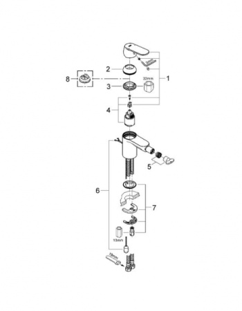 Смеситель для биде Grohe Eurosmart Cosmopolitan 32840 000 (32840000) хром