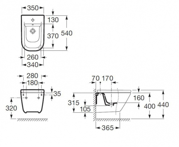 Биде подвесное Roca The Gap 357475000