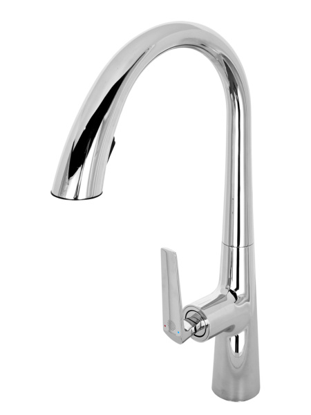 Смеситель для кухни однорычажный с вытяжным изливом Orange Boni M15-120cr хром