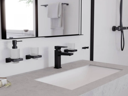 Дозатор для жидкого мыла AddStoris Hansgrohe 41745340 шлифованный черный хром