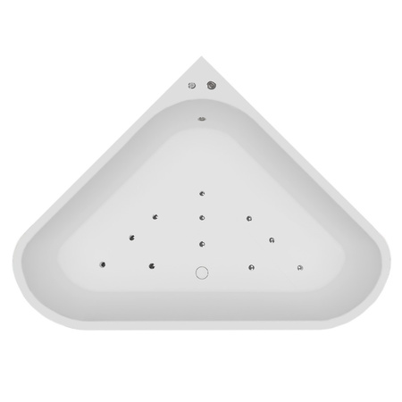 Акриловая ванна (150х150) ABBER AB9446EMW с аэромассажем и хромотерапией