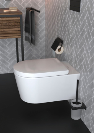 Держатель туалетной бумаги с крышкой Hansgrohe AddStoris 41753670 черный матовый