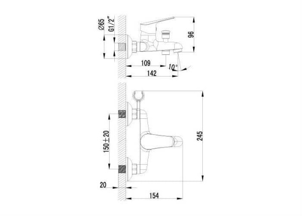 Смеситель для ванны Lemark Partner (LM6552C)
