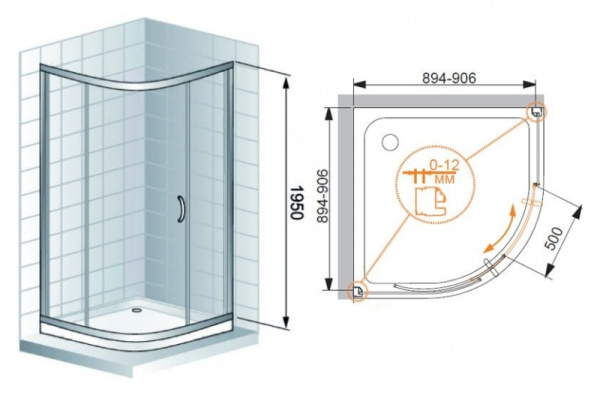 Боковая стенка Cezares Verona VE-W-100-FIX-P-Cr