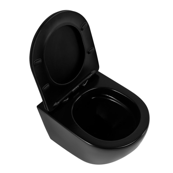 Унитаз подвесной безобдковый Art&Max Ovale AM011CHR-MB/SC микролифт