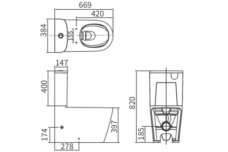 Бачок для унитаза Arrow AS8231D