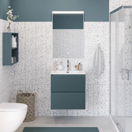 Тумба под раковину 50 BelBagno Uno UNO-MINI-500-2C-SO-AO голубой матовый, без раковины