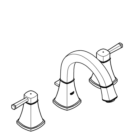 Смеситель для раковины на 3 отверстия Grohe Grandera 20417 IG0 (20417IG0) хром/золото