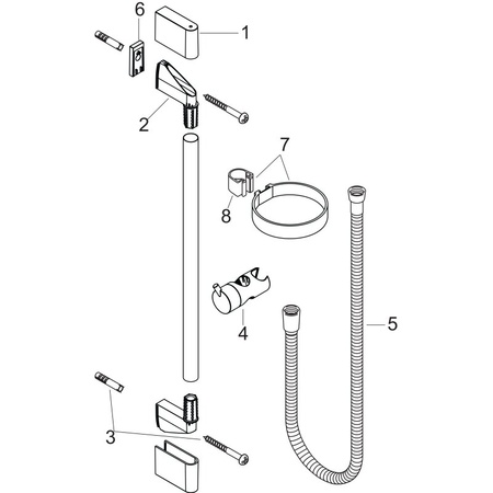 Душевая штанга со шлангом Hansgrohe Crometta 27615000 хром