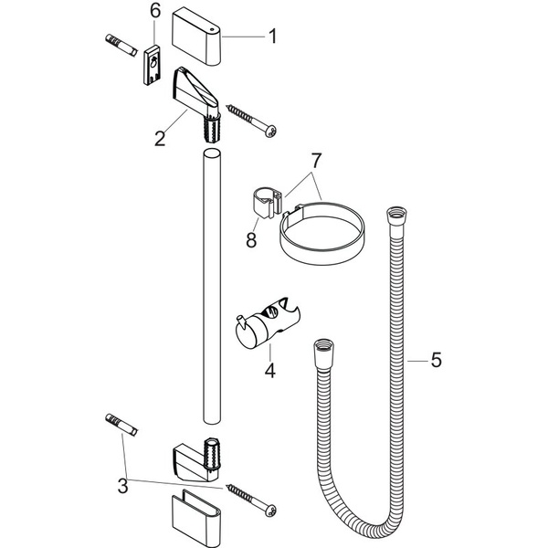 Душевая штанга со шлангом Hansgrohe Crometta 27615000 хром