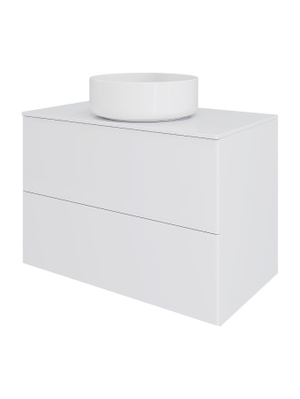 Тумба с раковиной подвесная 75 см, Orange Otto Ot-75TuMDF+B09-360W белый глянец