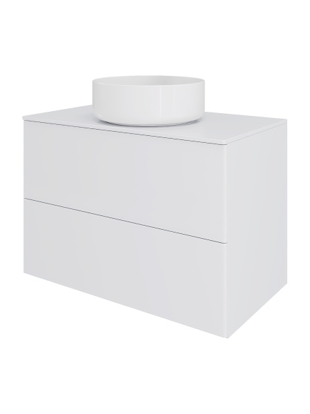 Тумба с раковиной подвесная 75 см, Orange Otto Ot-75TuMDF+B09-360W белый глянец