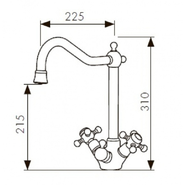 Смеситель для кухонной мойки KAISER Carlson Style (44333-1)