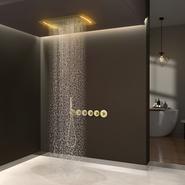 Душевая система встроенная с термостатом Timo Saona золото матовое SX-2319/17SM