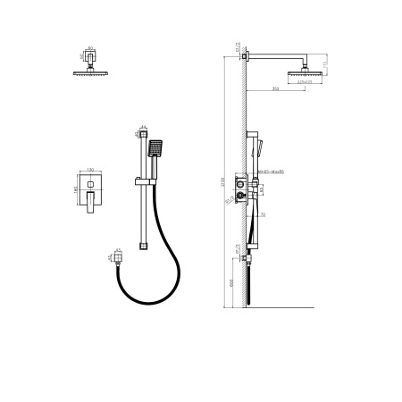 Встроенная душевая система Rush Thira TR3635-41