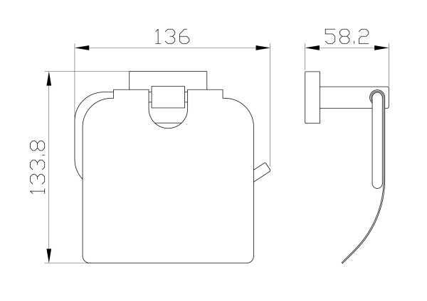 Держатель для туалетной бумаги с крышкой WONZON & WOGHAND FLAT, хром WW-9726