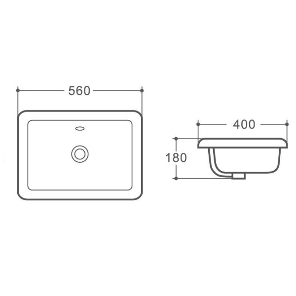 Раковина керамическая полувстраиваемая (56x40) Art&Max AM6280