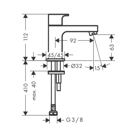 Кран для холодной воды без донного клапана Hansgrohe Vernis Shape 71592000 хром