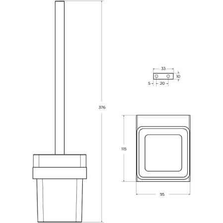 Ёршик для унитаза  CEZARES SLIDER-TBS-V-NOP