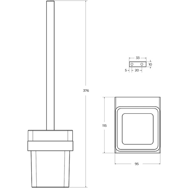 Ёршик для унитаза  CEZARES SLIDER-TBS-V-NOP