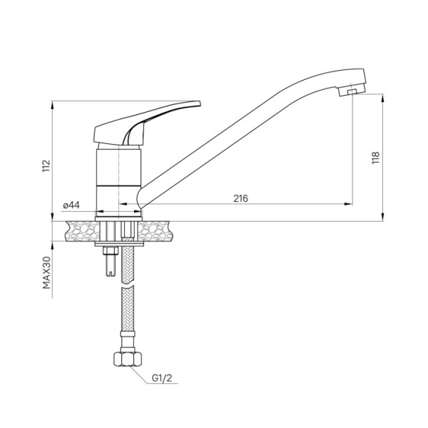 Смеситель для кухни Milardo Meal (M06SBR0M05)