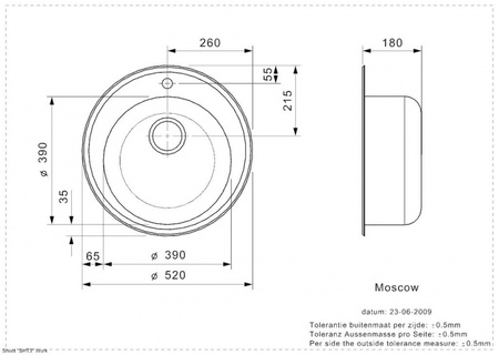 Мойка кухонная Reginox Moscow R Ø520 Lux 37865