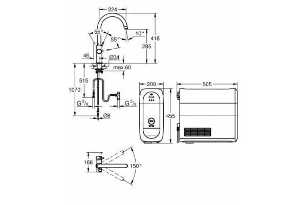 Стартовый комплект GROHE Blue Home c C-образным изливом 31455 KS1  (31455KS1)