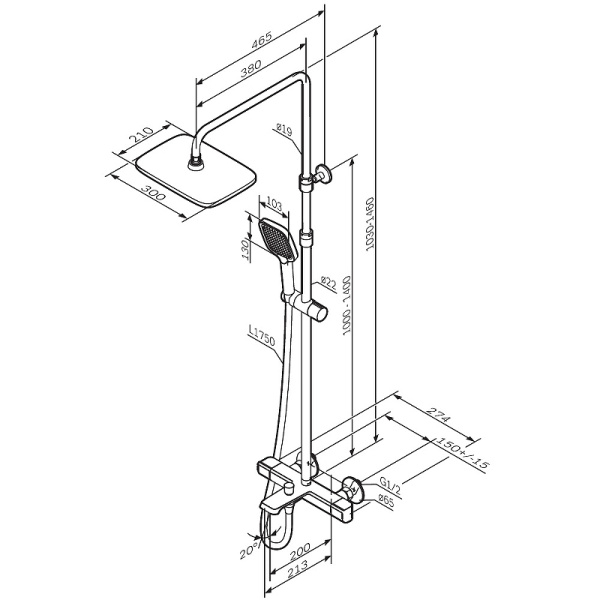 Душевая система AM.PM Func F078F500