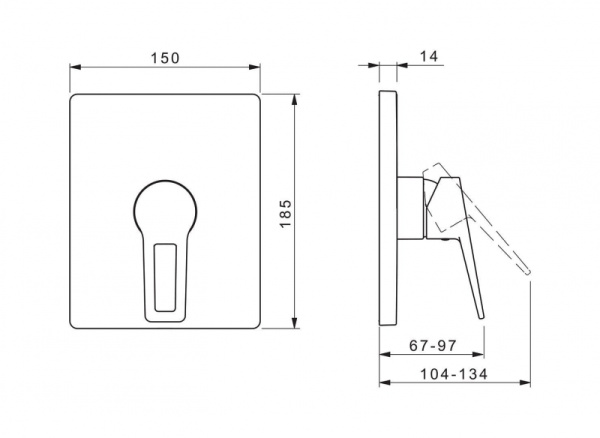 Панель смесителя для душа Oras Twista 3887B