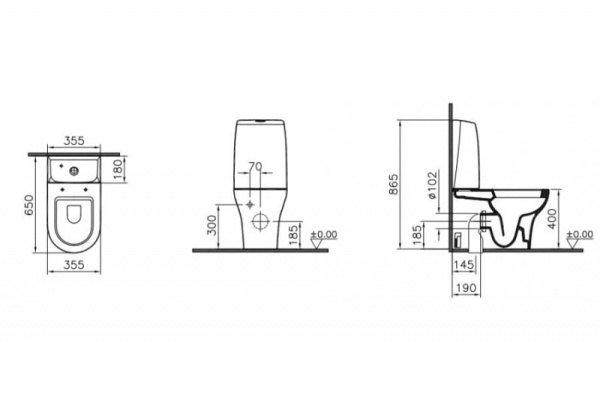 Унитаз-компакт, с сиденьем микролифт Vitra Zentrum Norda 9012B003-7211